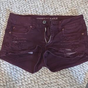 American Eagle Burgandy Shorts